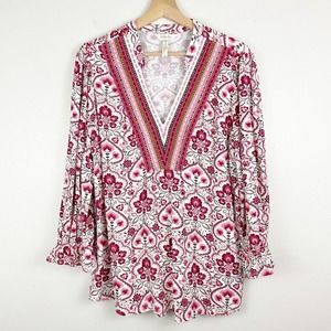 NWOT Matilda Jane Heart to Heart Daydream Blouse Floral Medallion Large L